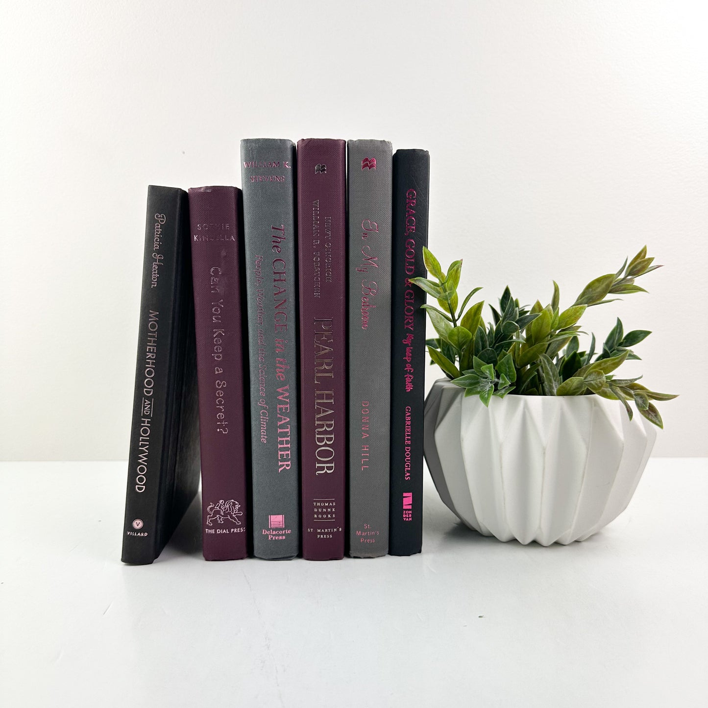 Maroon and Gray Books for Decoration