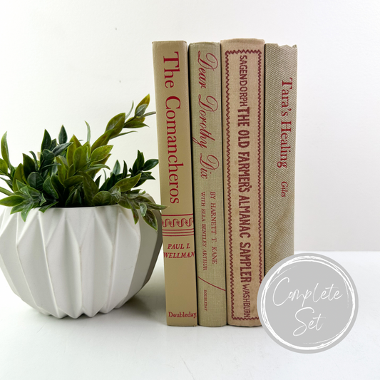 Red and Cream Stack of Books