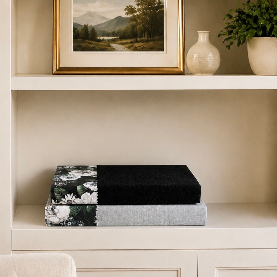 Black and Gray Floral Books for Home Design