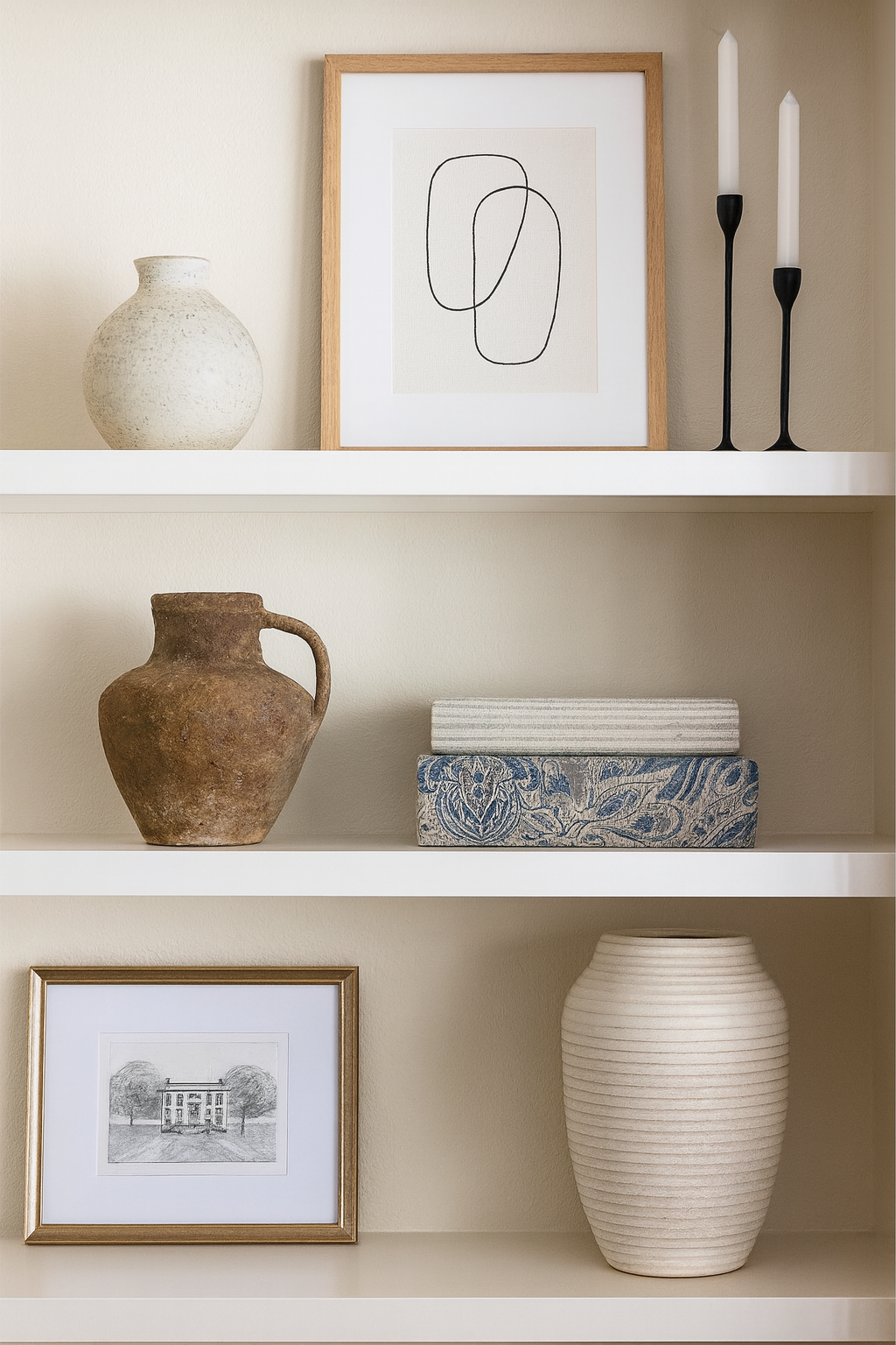 Blue Linen Covered Books