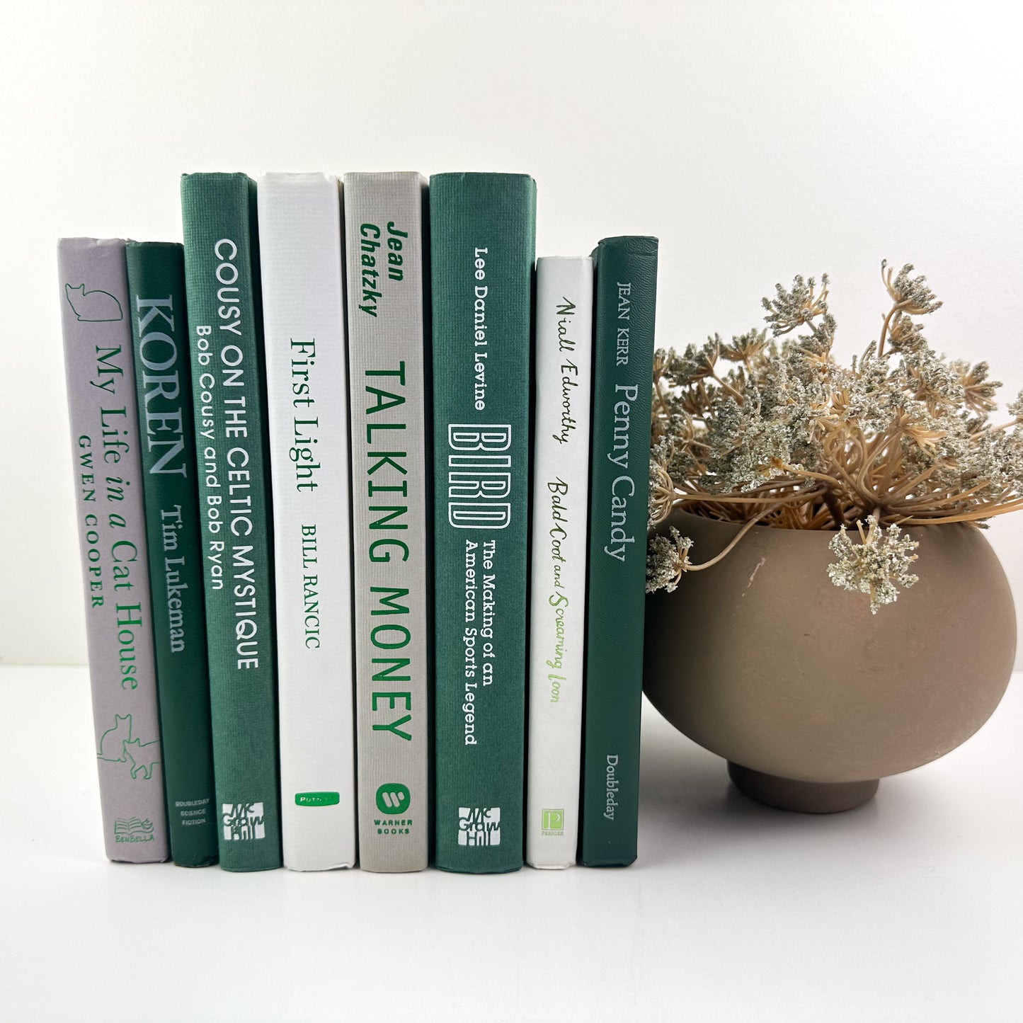 Green and White Staging Books