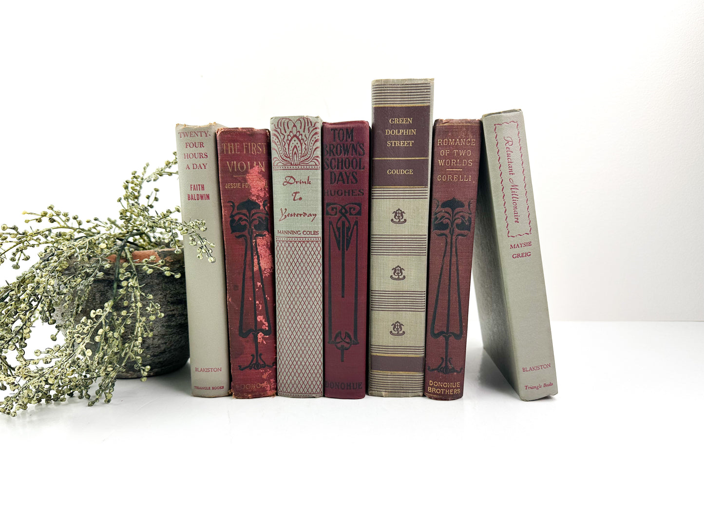 Red and Gray Book Decor