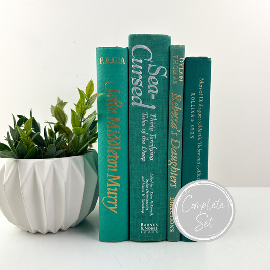 Green Book Set for Shelf Decor