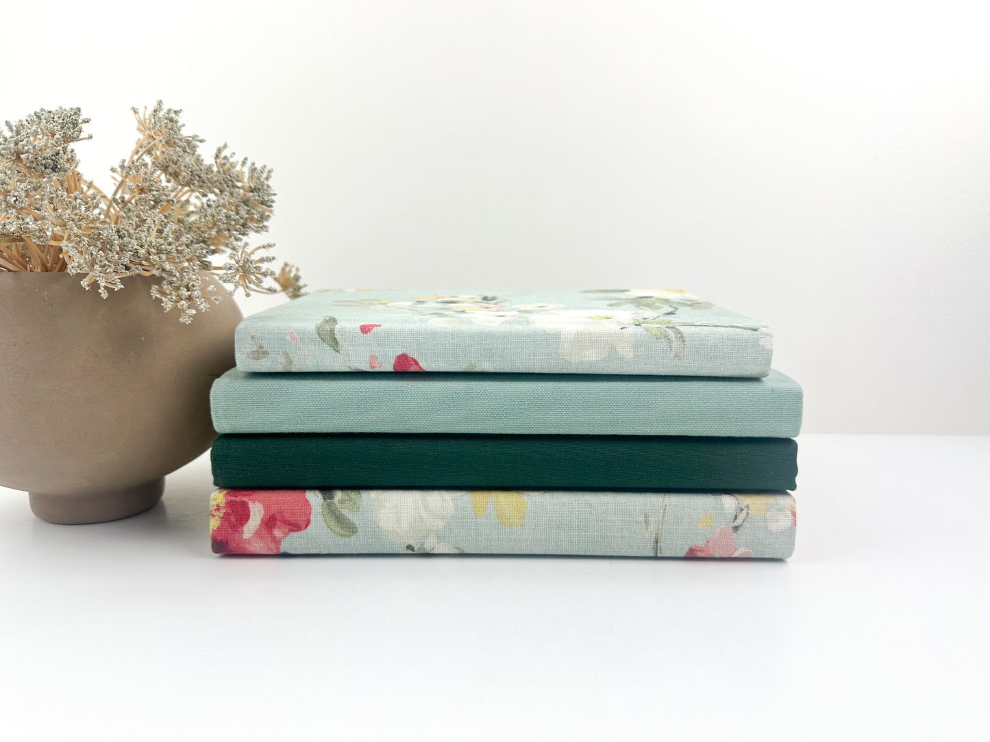 Teal Fabric Covered Book Set