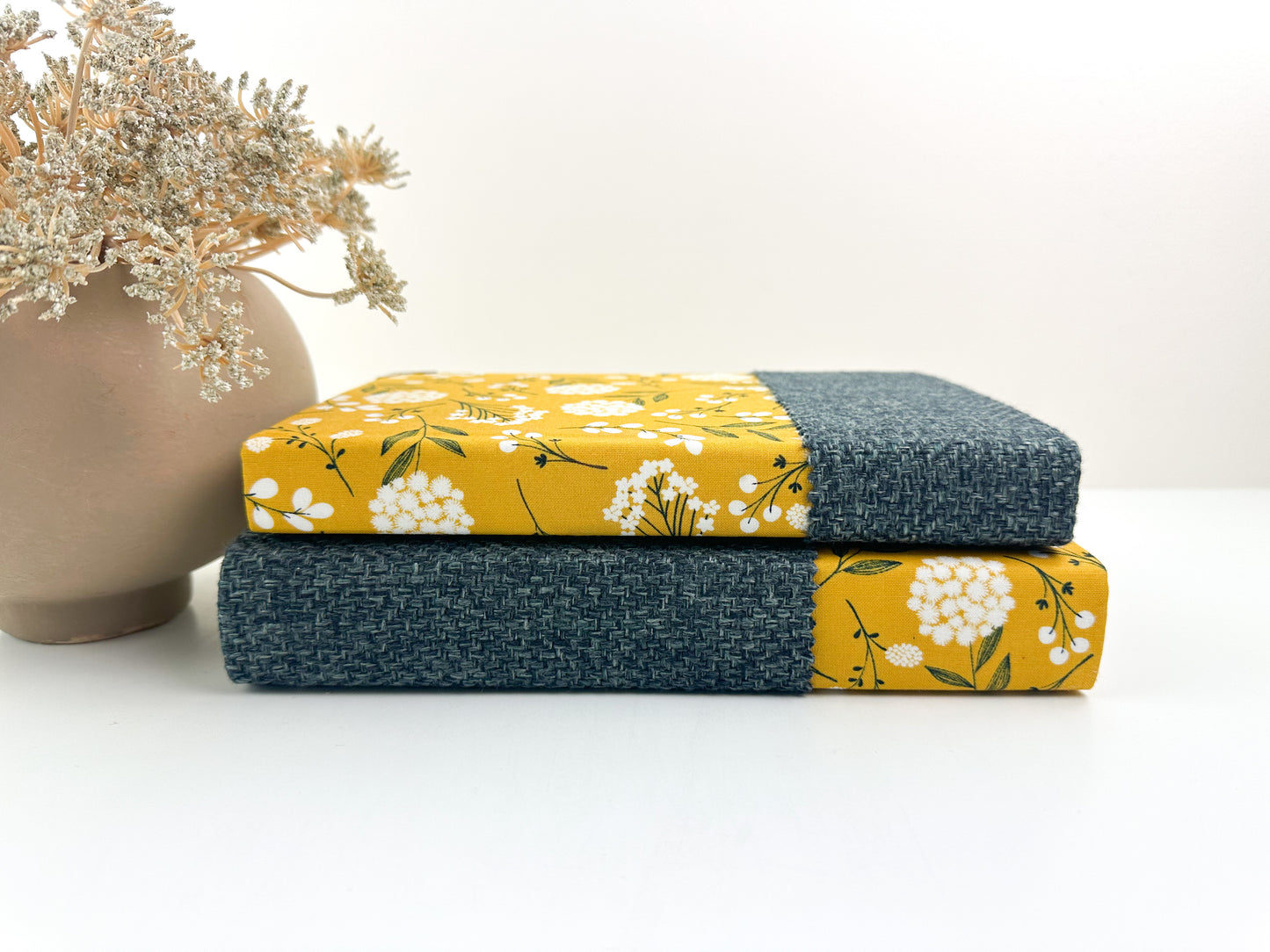 Navy and Yellow Floral Decorative Books