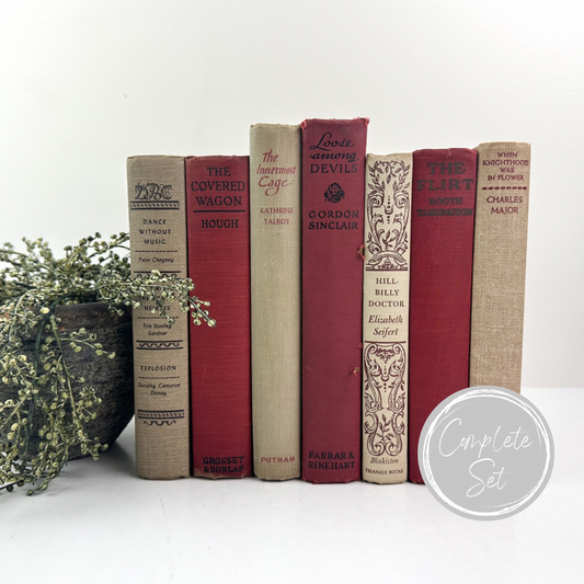 Red and Cream Book Decor