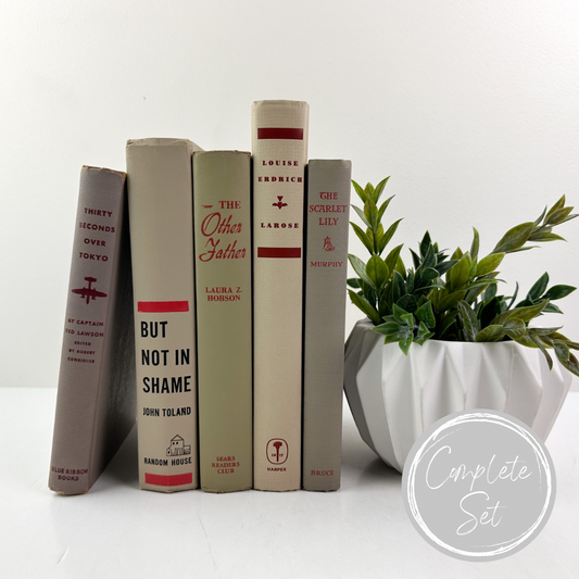 Red and Tan Mantel Decor