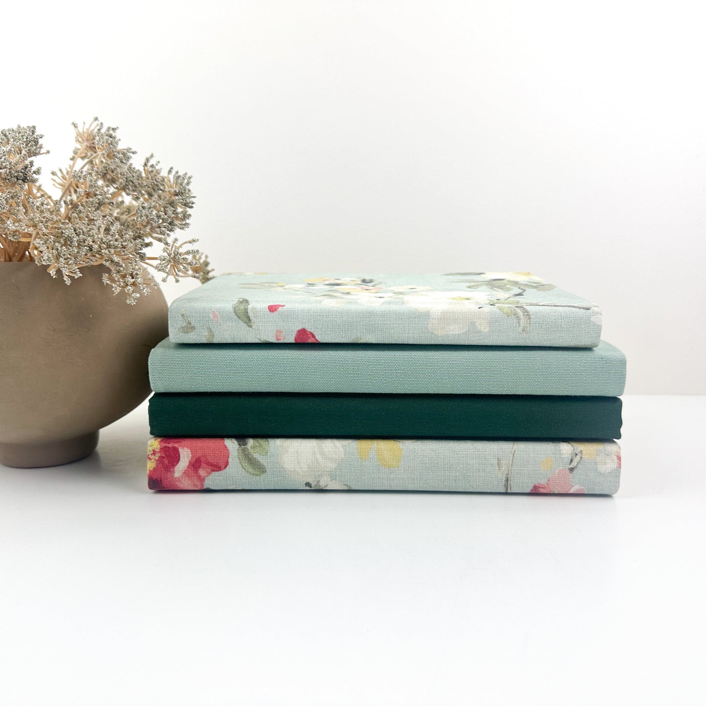 Teal Fabric Covered Book Set