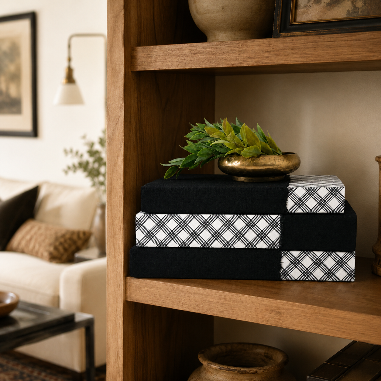 Black and White Classic Book Decor