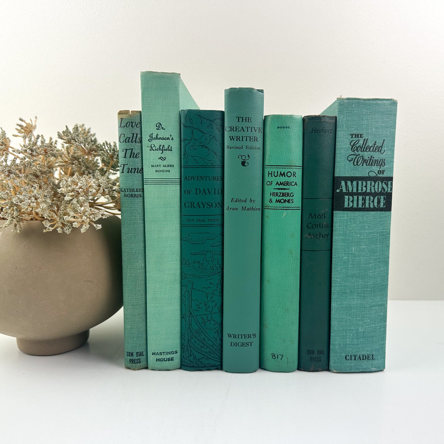 Classic Green Books for Decor