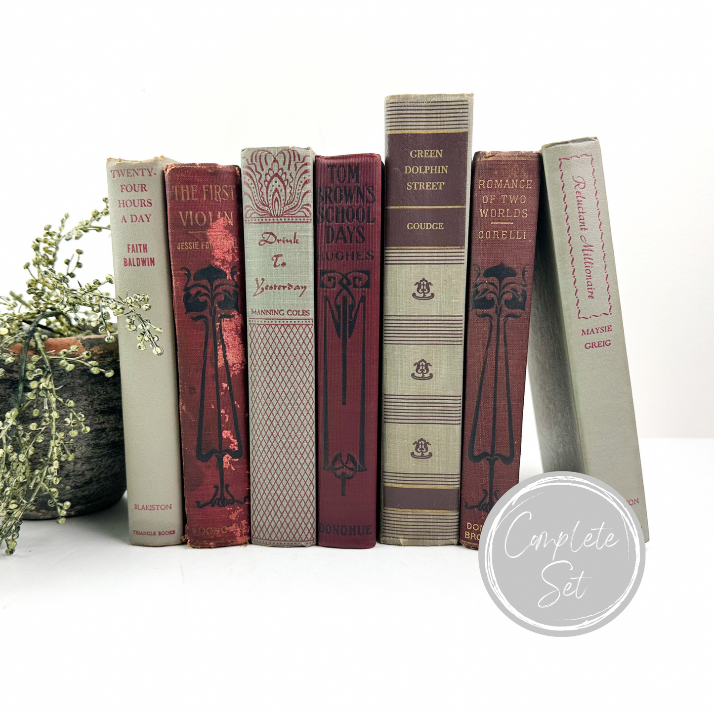 Red and Gray Book Decor