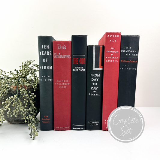 Red and Black Shelf Decor