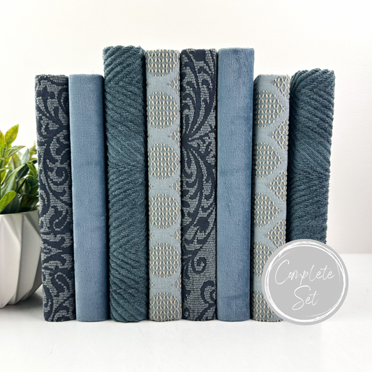 Blue Fabric Covered Book Set