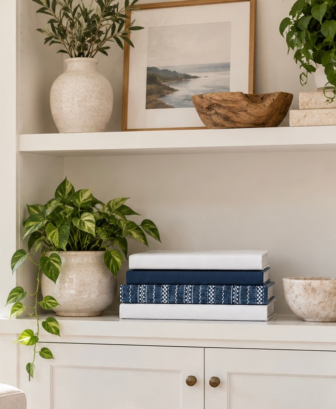 Blue Shelf Decor