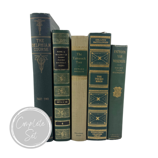 Green Vintage Book Set