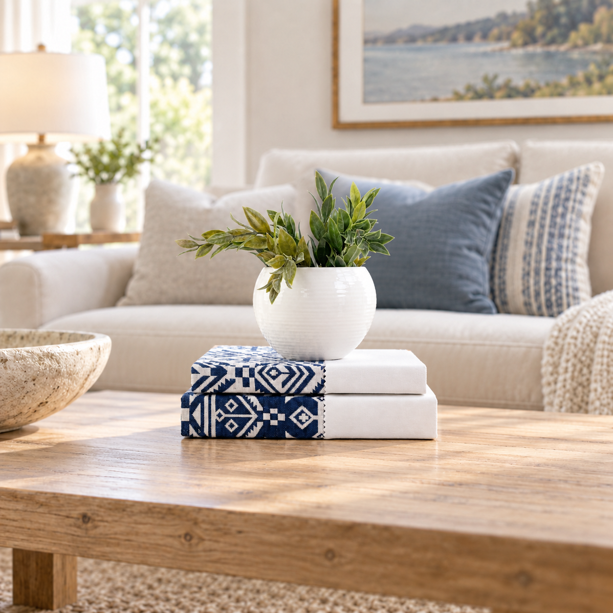 Blue Shelf Decor