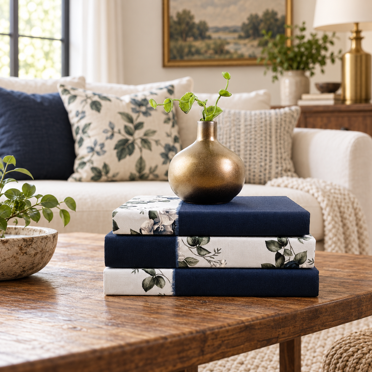 Blue Floral Home Decor