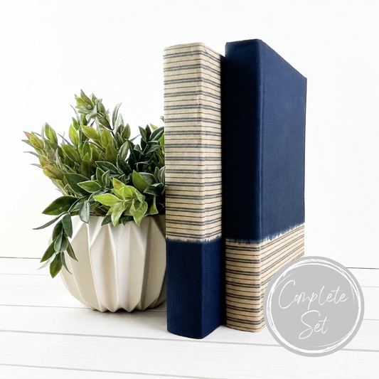 Classic Look Navy Book Set for Bookshelf Decor