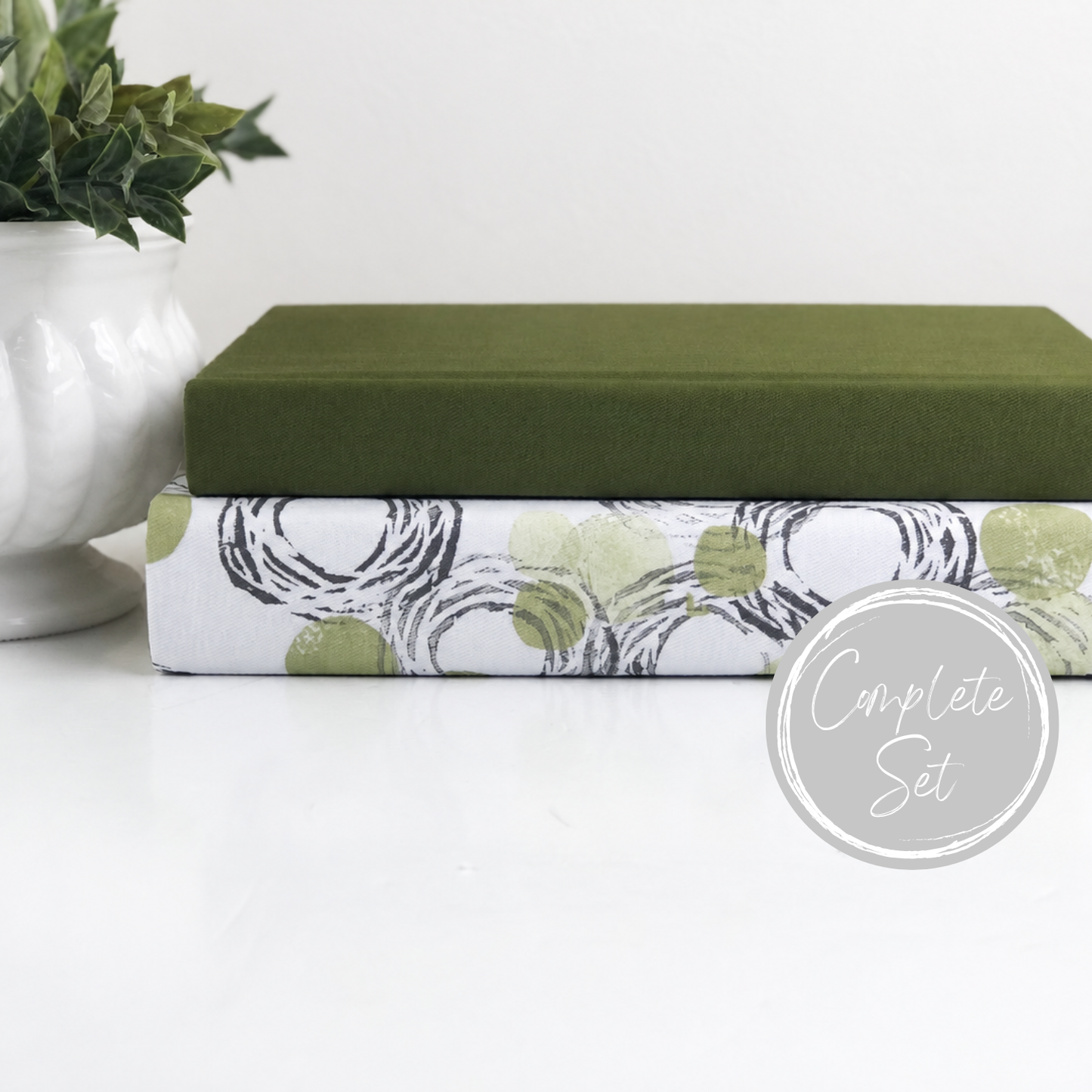 Green Fabric Covered Books