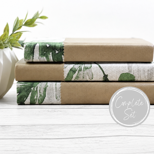 Green and Brown Books for Shelf Decor