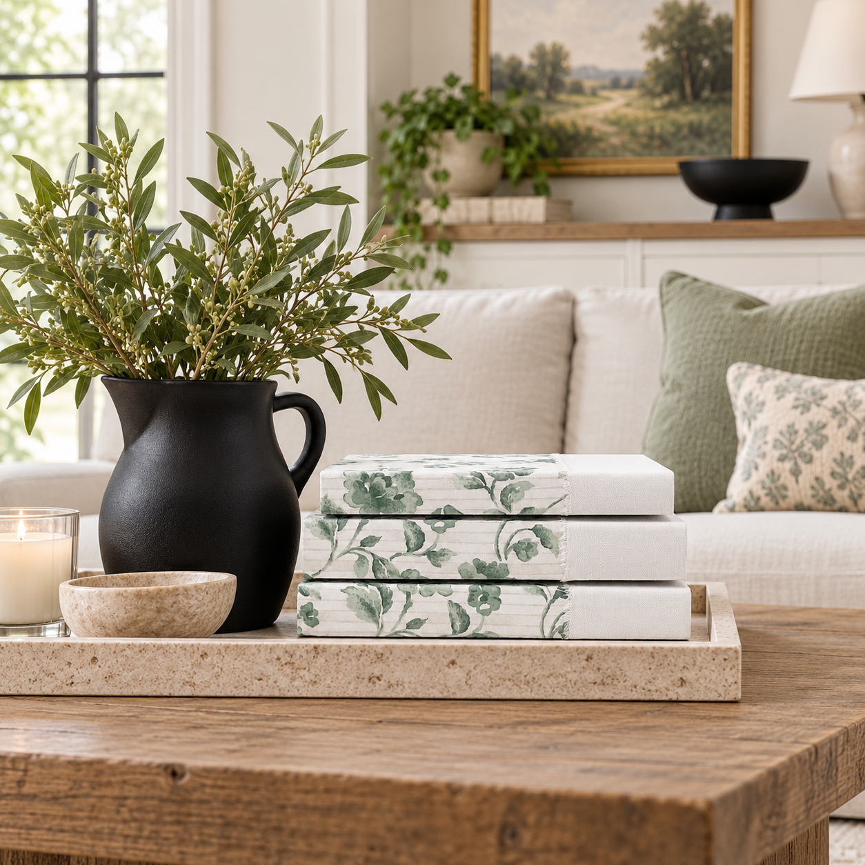 Green Floral Book Set