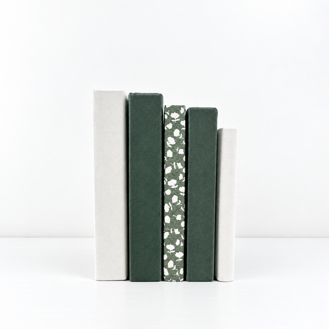 Green Floral Decorative Books