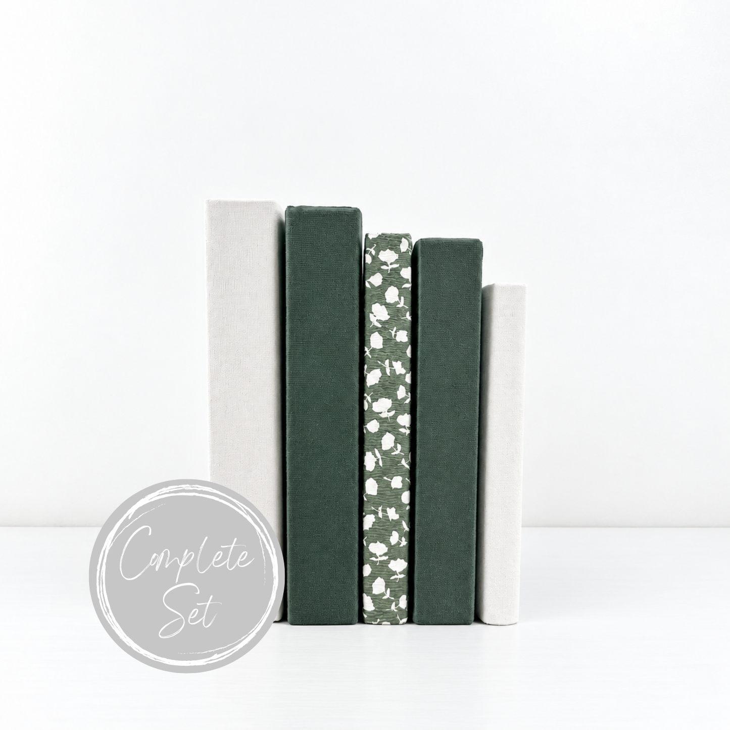 Green Floral Decorative Books