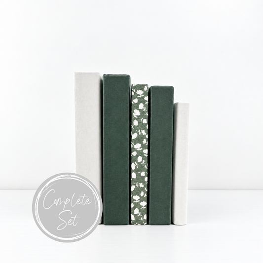 Green Floral Decorative Books
