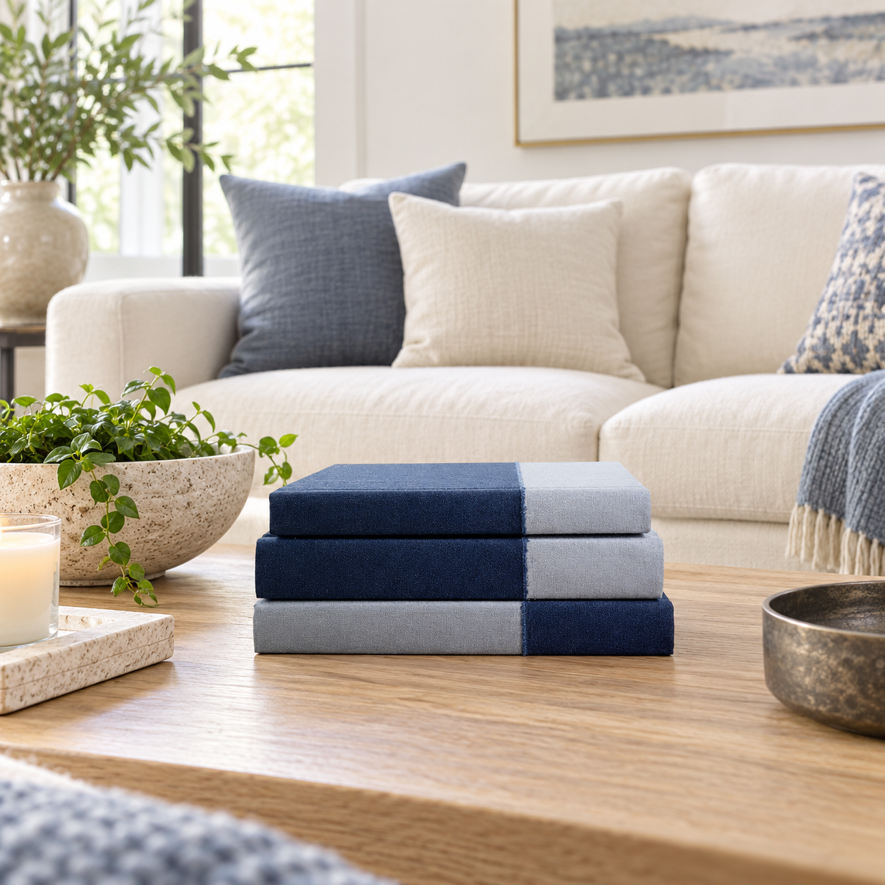 Shades of Blue Books for Decor
