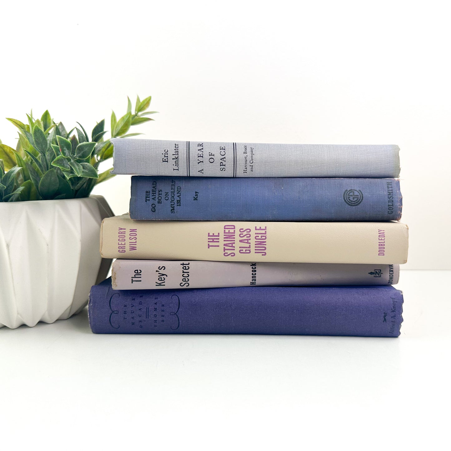 Decorative Purple Book Set for Shelf Decor