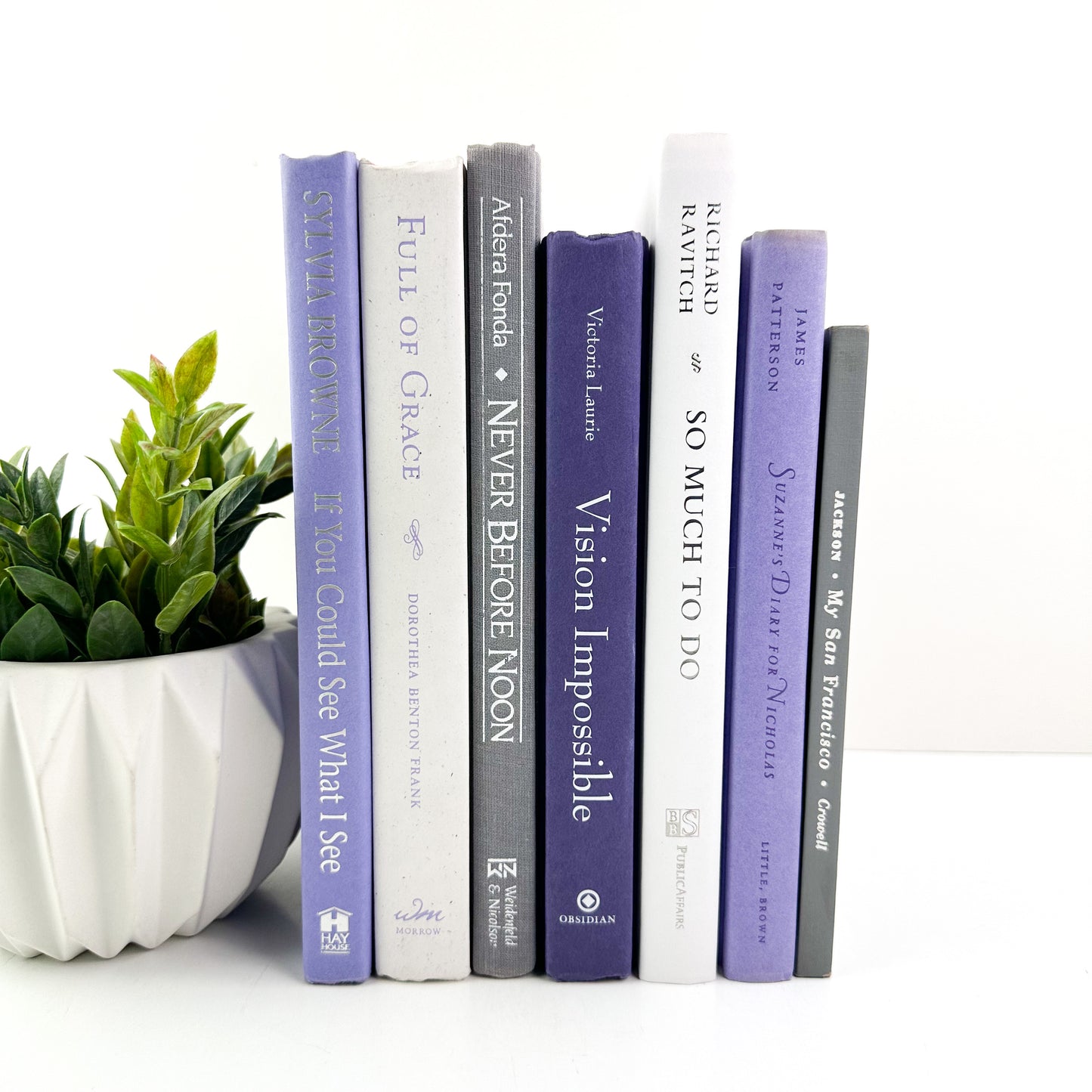 Purple Book Set for Shelf Decor