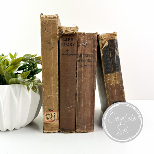 Rustic Brown Books for Decoration