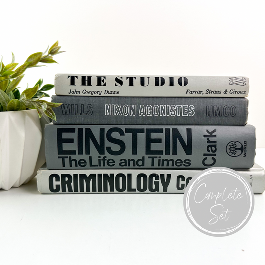 Modern Gray Books for Shelf Decor