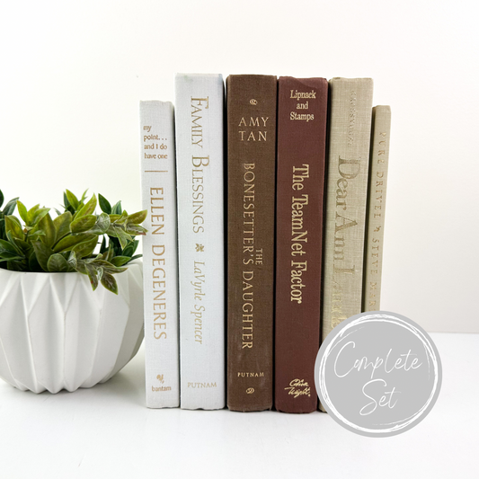 Brown and White Book Decor