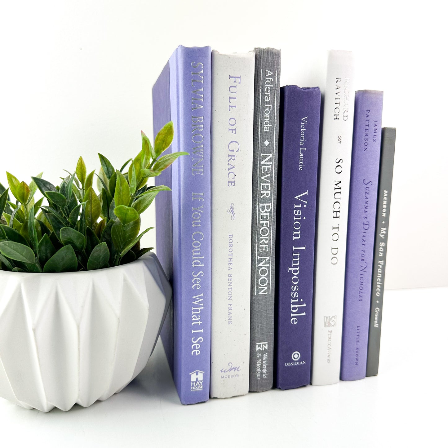 Purple Book Set for Shelf Decor