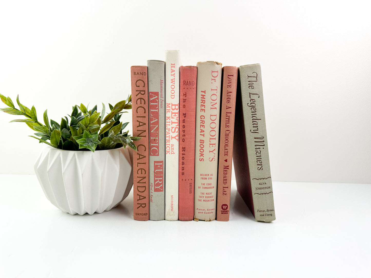 Pink Decorative Books for Shelf Decor