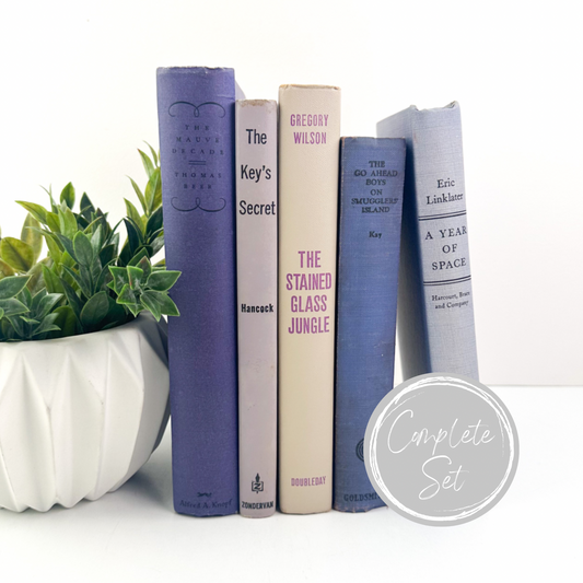 Decorative Purple Book Set for Shelf Decor