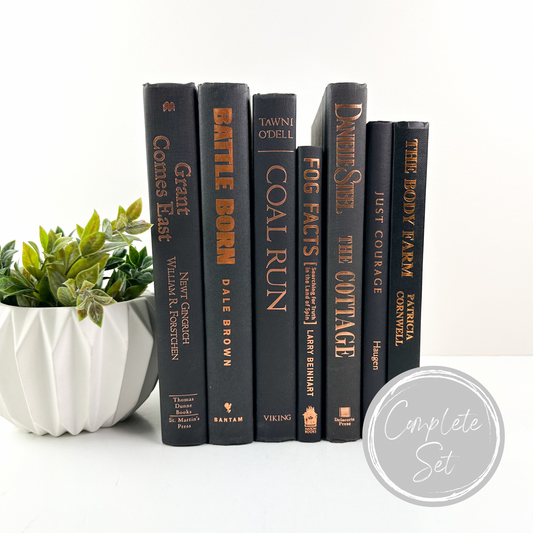 Modern Black Book Stack for Decor