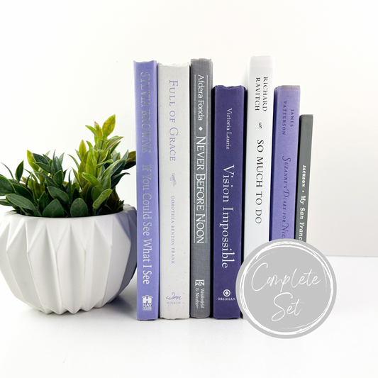 Purple Book Set for Shelf Decor