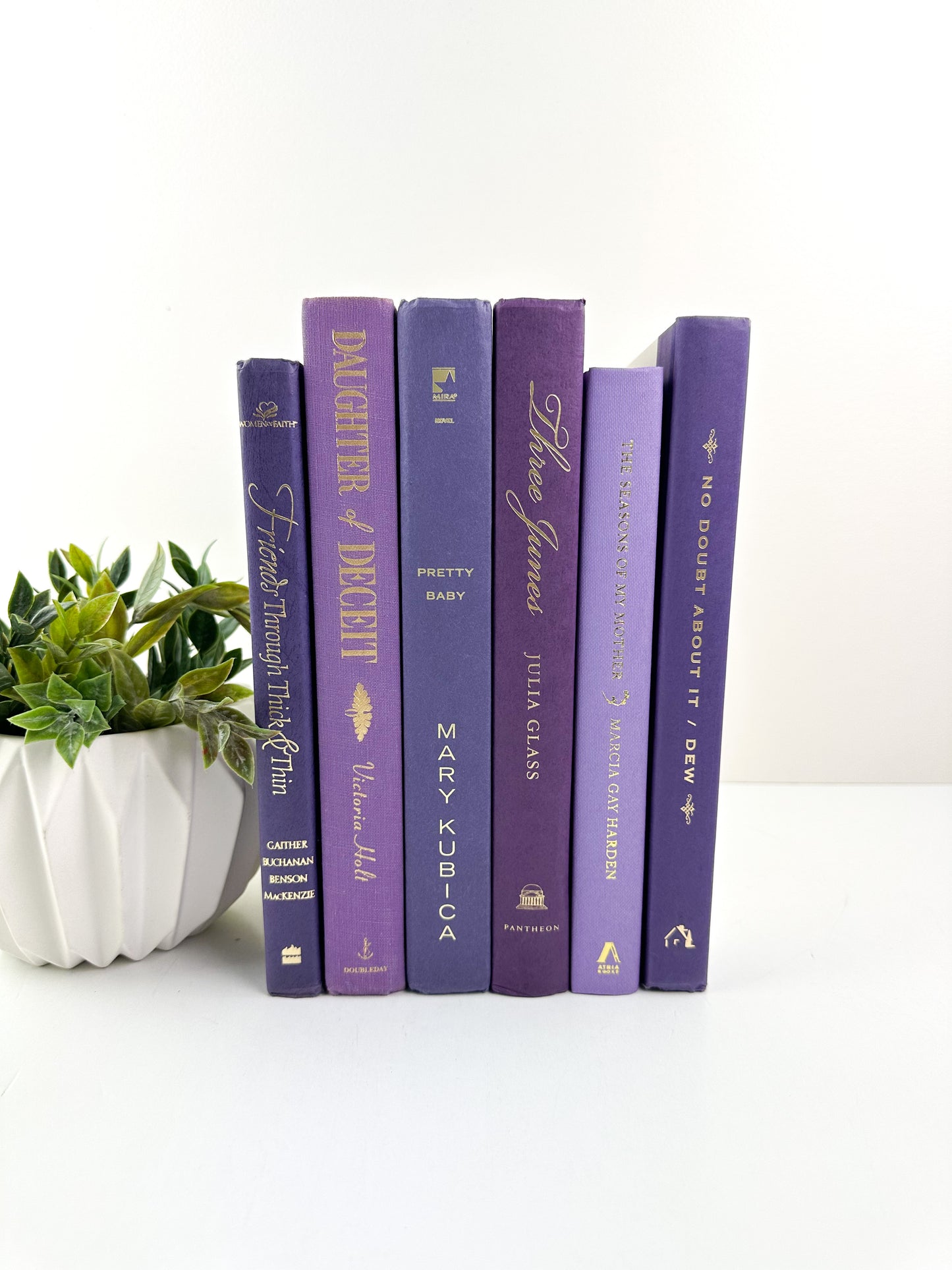 Purple Books Curated for Shelf Decor
