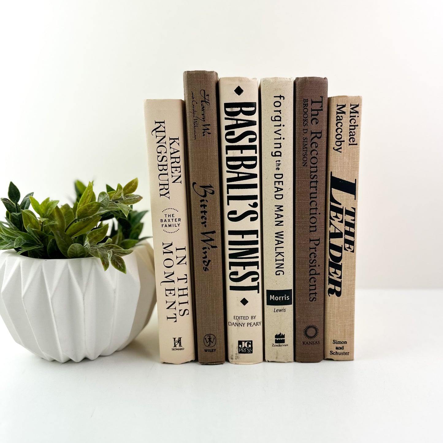 Brown and Cream Set of Books