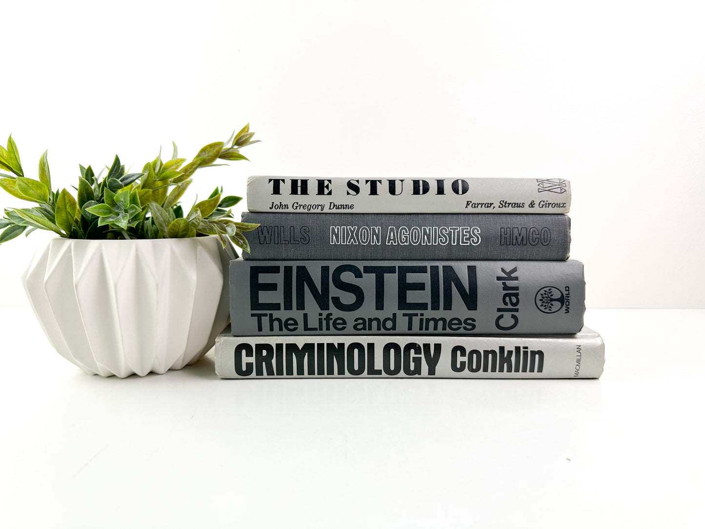 Modern Gray Books for Shelf Decor