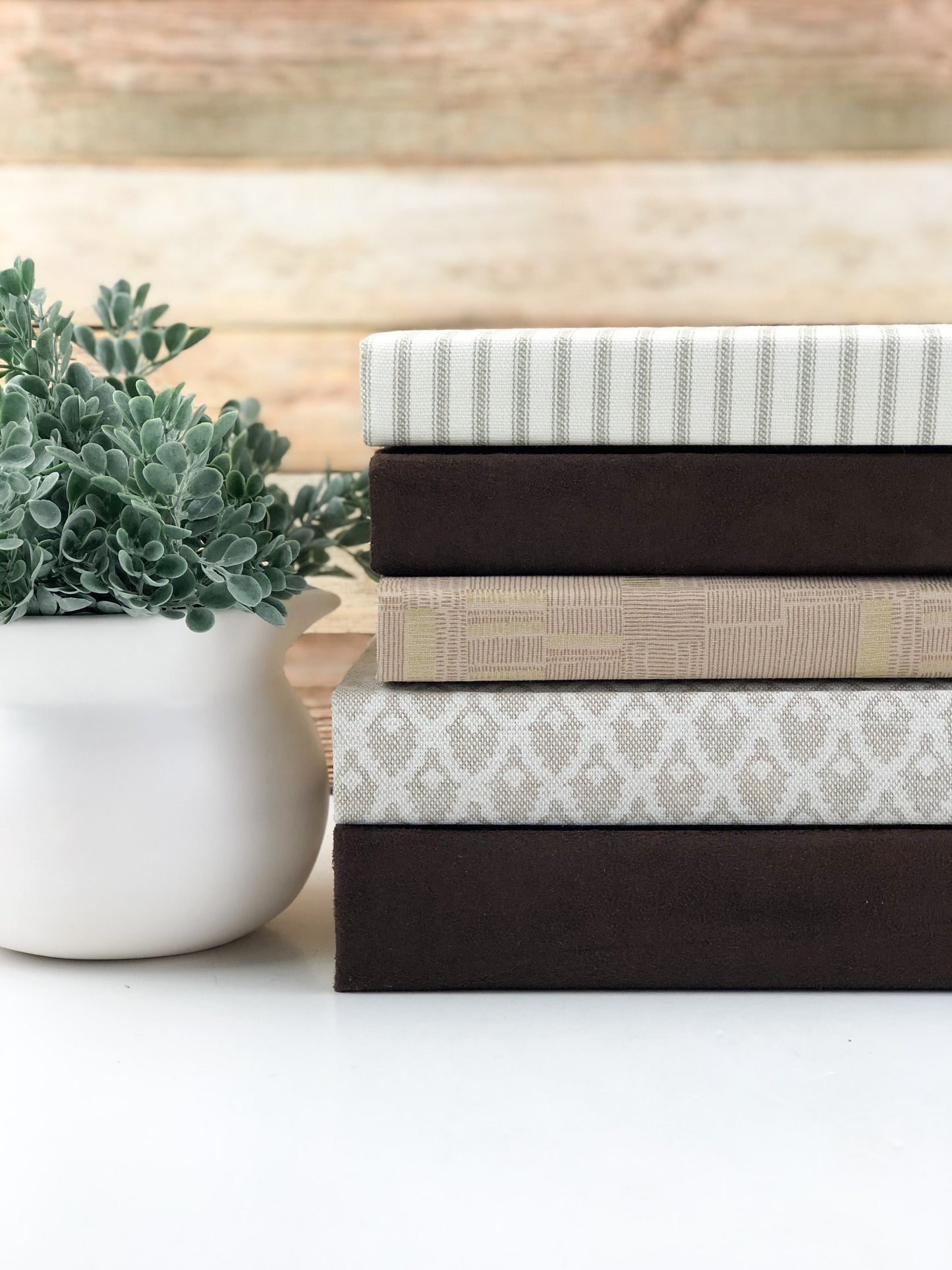 Neutral Fabric Covered Books