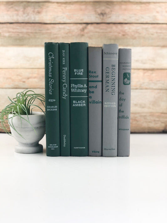 Green and Gray Book Decor