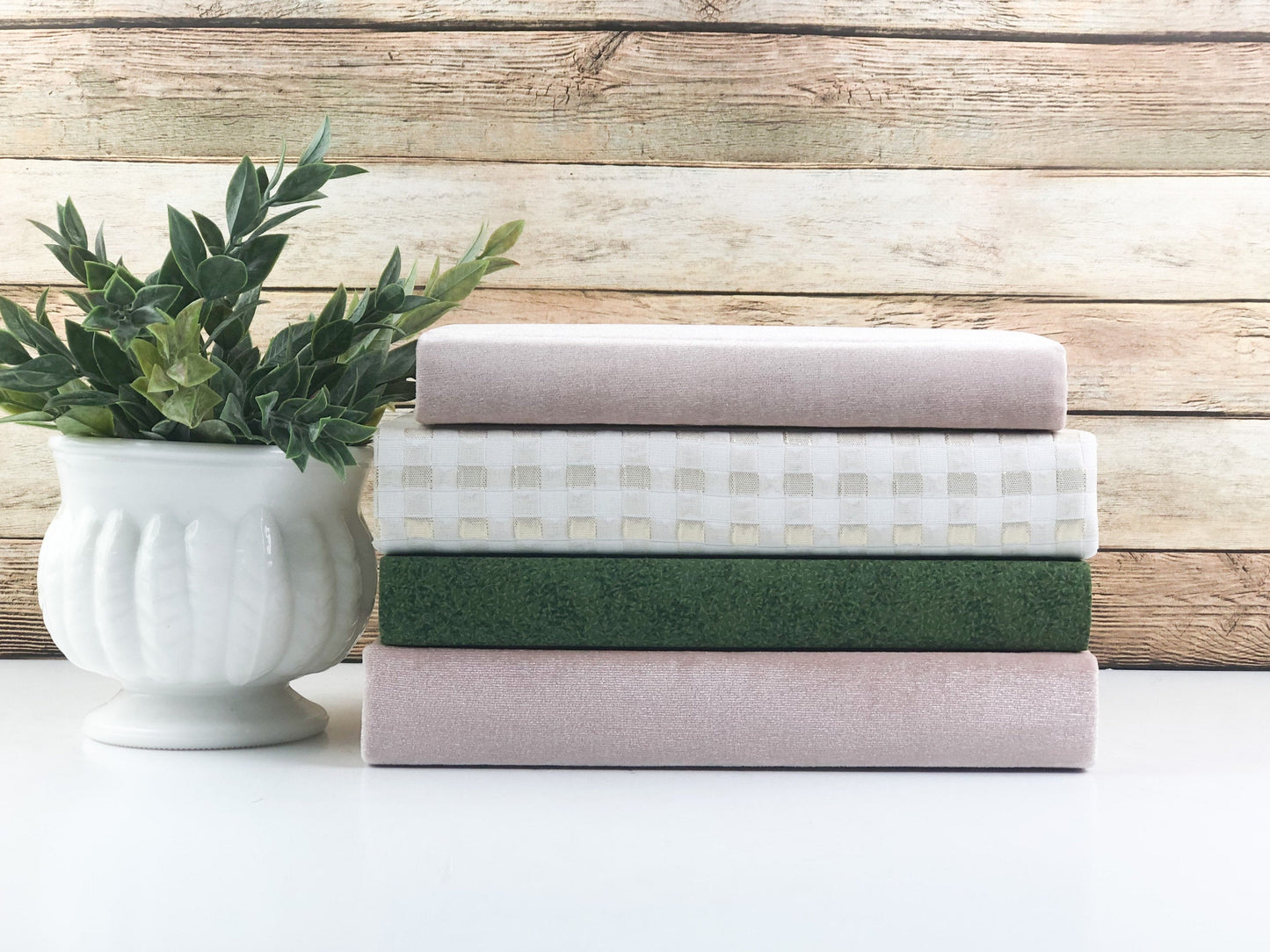 Pink and Green Shelf Decor