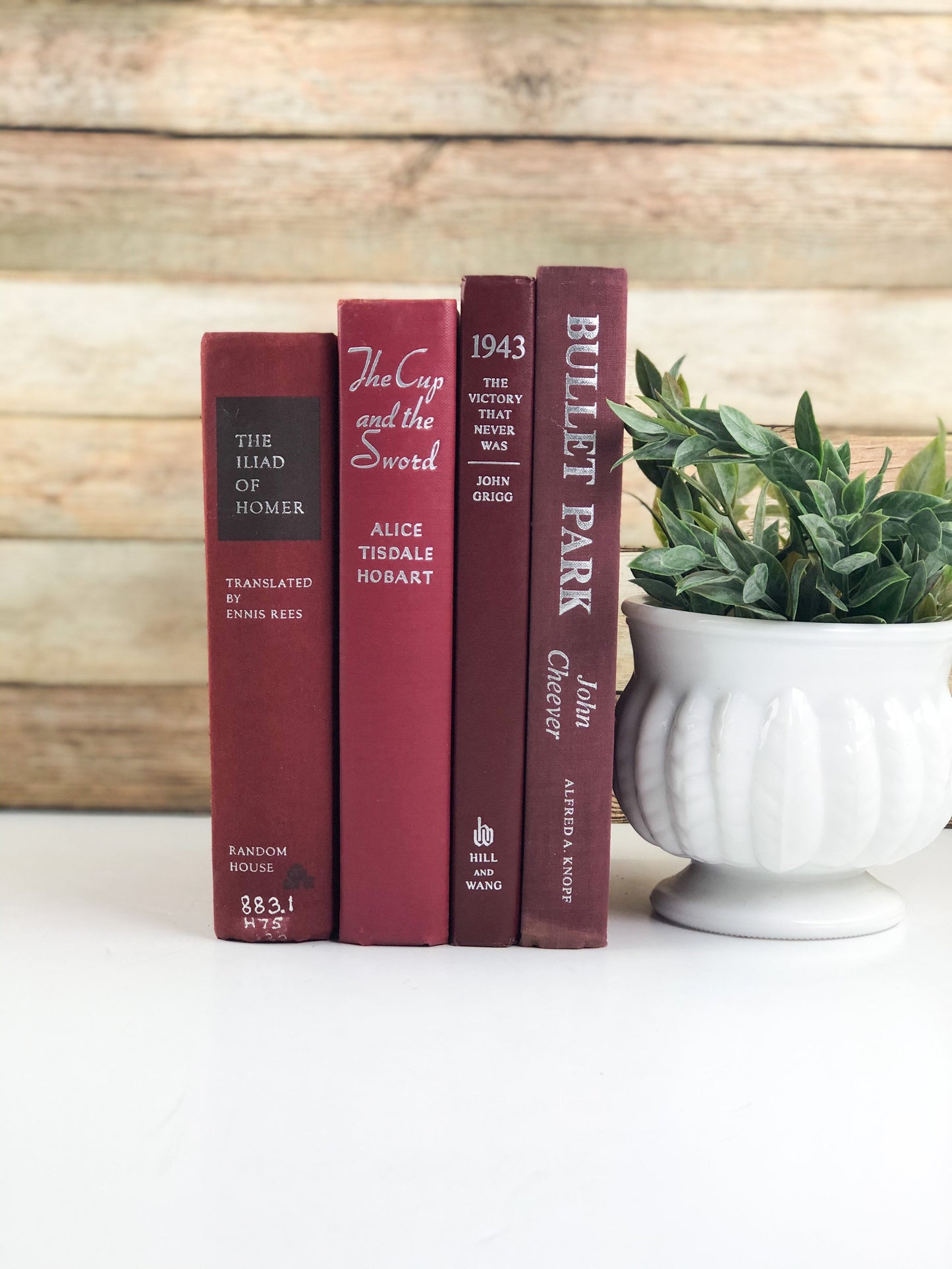 Red Book Set / Decorative Books for Shelf Decor