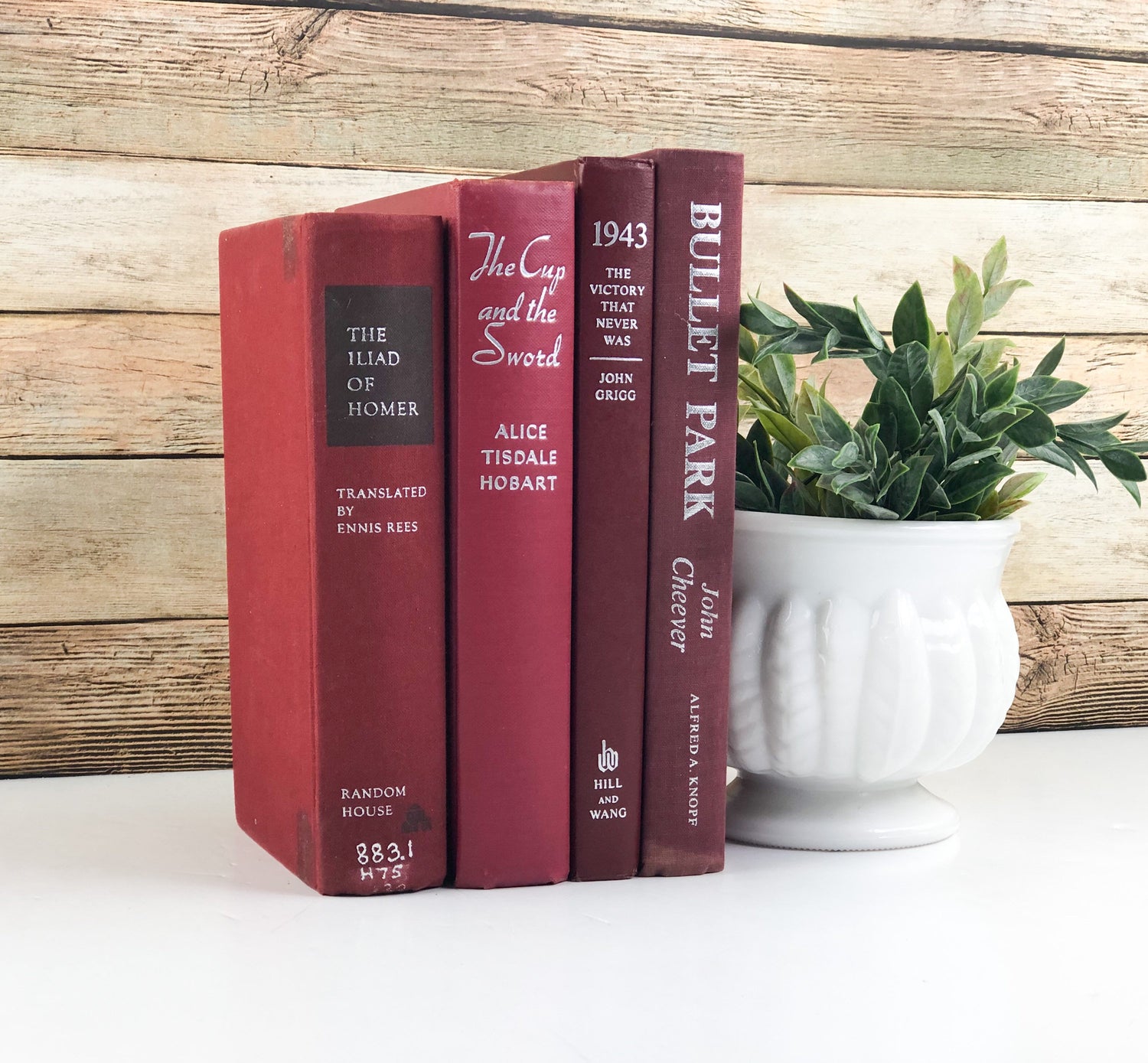 Red Book Set / Decorative Books for Shelf Decor