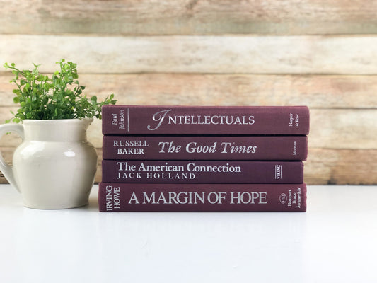 Maroon Books for Shelf Decor / Maroon Decor
