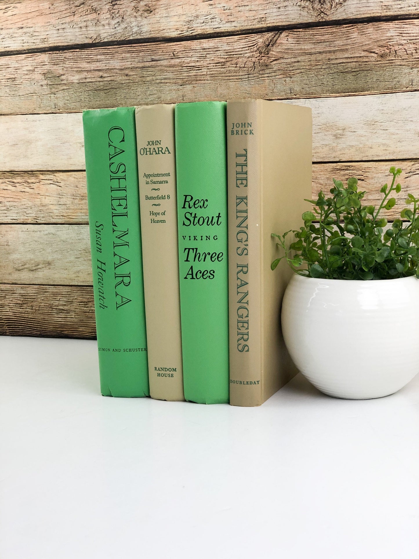 Green Books for Shelf Decor