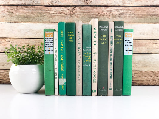 Green and Yellow Stack of Books
